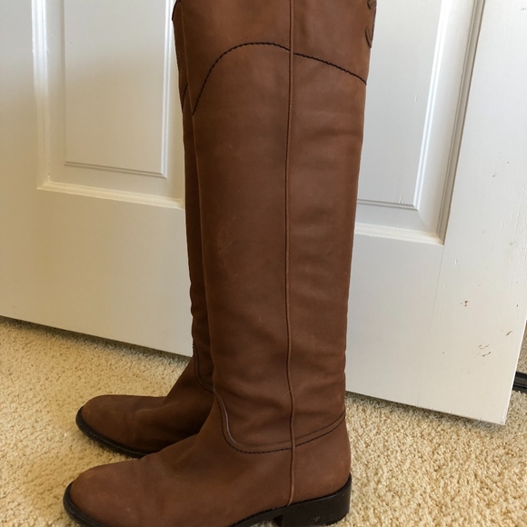CHANEL Shoes - Chanel Marron Clair Nubuck Leather Riding Boots